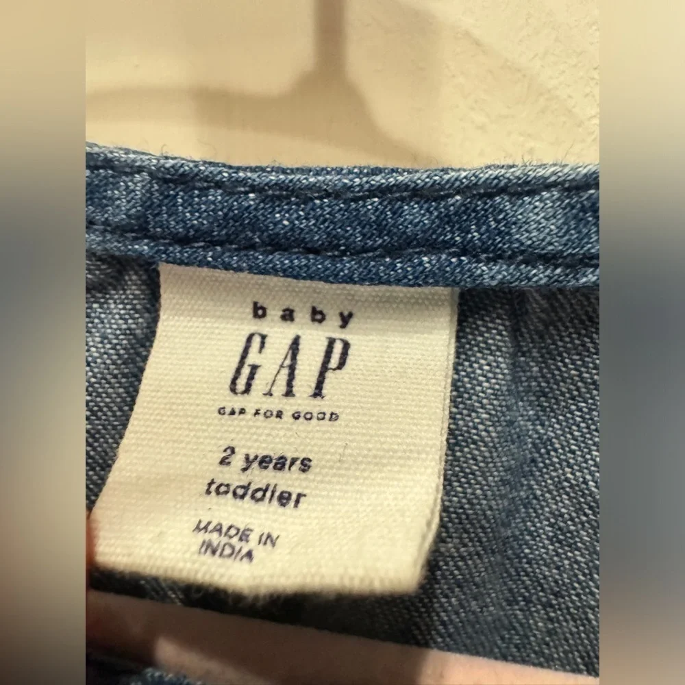 NWOT Baby Gap 2T Blue Jean Girls Long Sleeve Top/ Dress